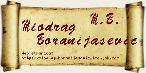 Miodrag Boranijašević vizit kartica